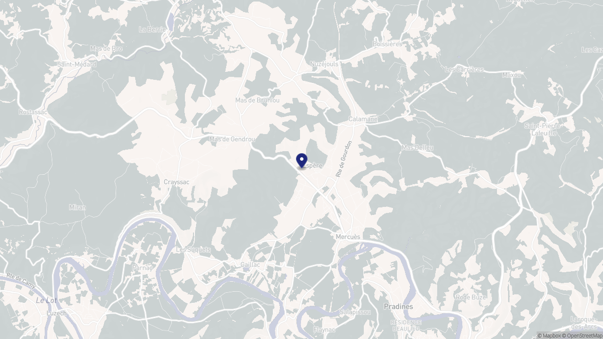Aperçu cartographique de Espère, centré sur la commune