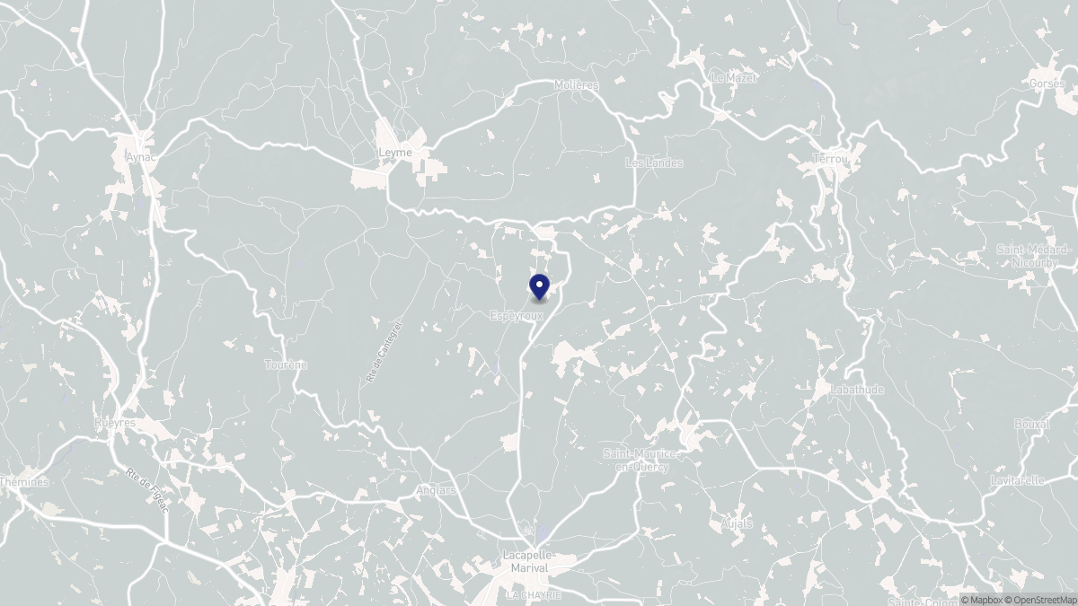 Aperçu cartographique de Espeyroux, centré sur la commune