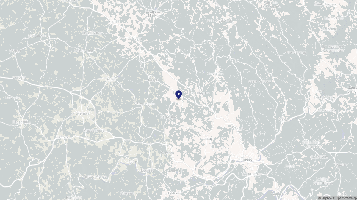 Aperçu cartographique de Fons, centré sur la commune