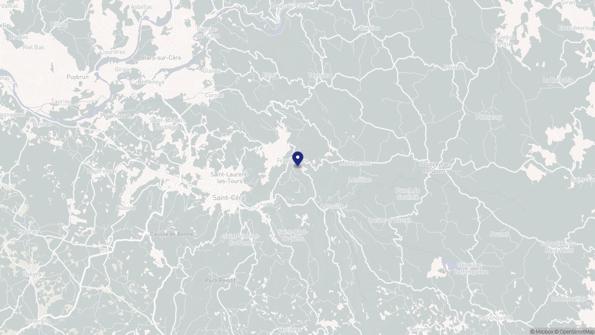 Aperçu cartographique de Frayssinhes, centré sur la commune