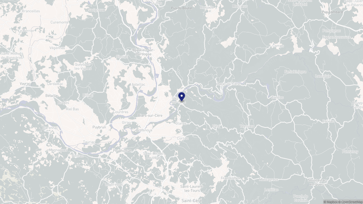 Aperçu cartographique de Gagnac-sur-Cère, centré sur la commune