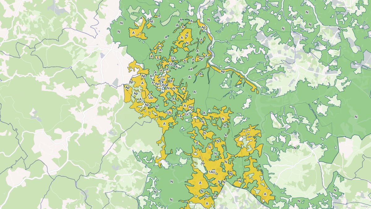 Aperçu cartographique de Gindou, centré sur la commune