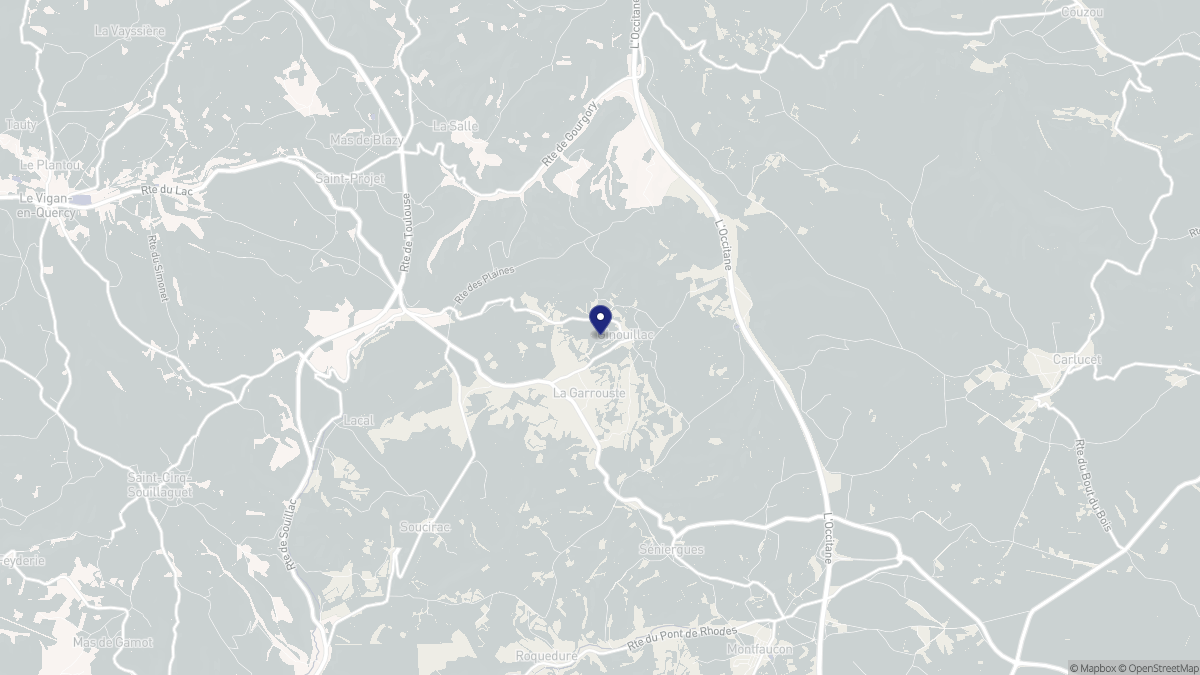 Aperçu cartographique de Ginouillac, centré sur la commune