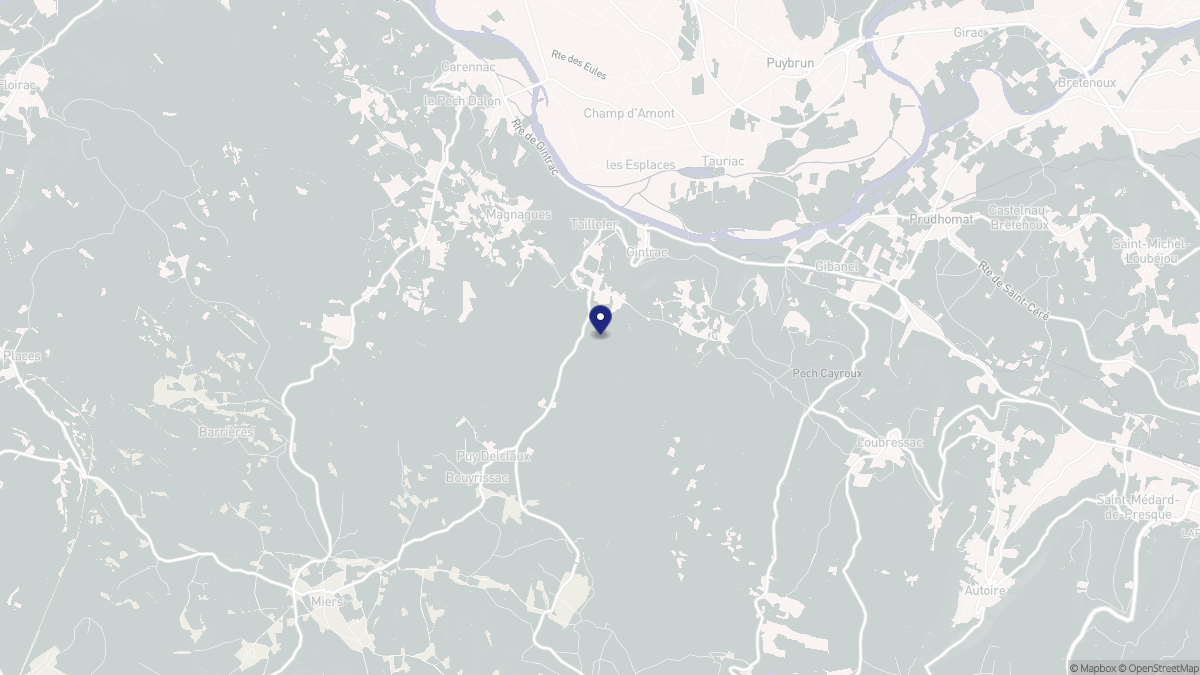 Aperçu cartographique de Gintrac, centré sur la commune