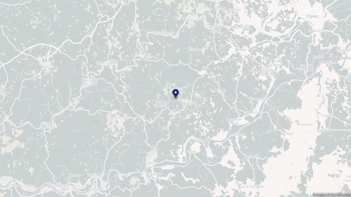 Aperçu cartographique de Gréalou, centré sur la commune
