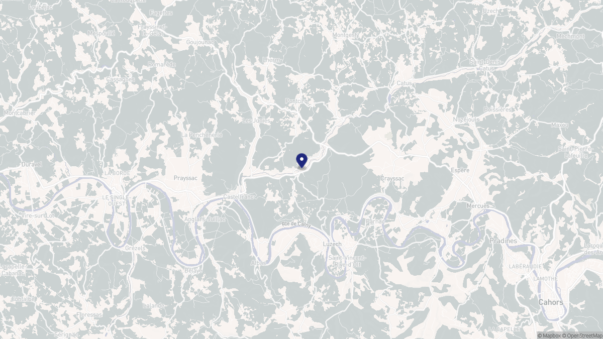 Aperçu cartographique de Labastide-du-Vert, centré sur la commune