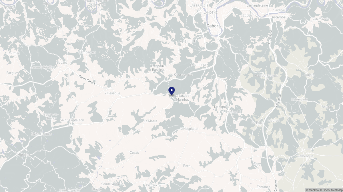 Aperçu cartographique de Labastide-Marnhac, centré sur la commune