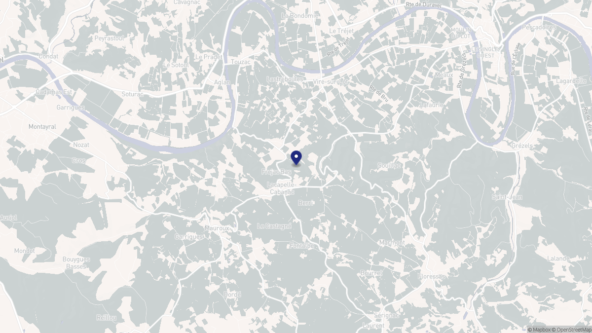 Aperçu cartographique de Lacapelle-Cabanac, centré sur la commune