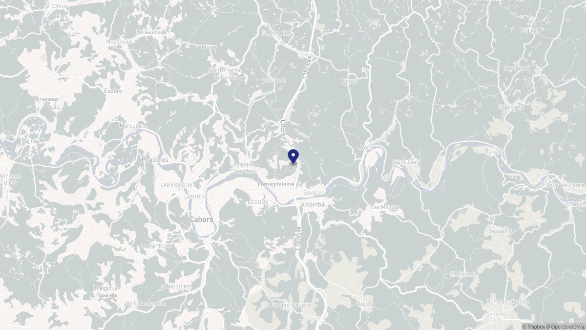 Aperçu cartographique de Lamagdelaine, centré sur la commune