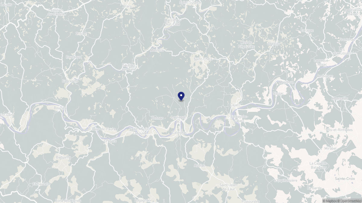 Aperçu cartographique de Larnagol, centré sur la commune