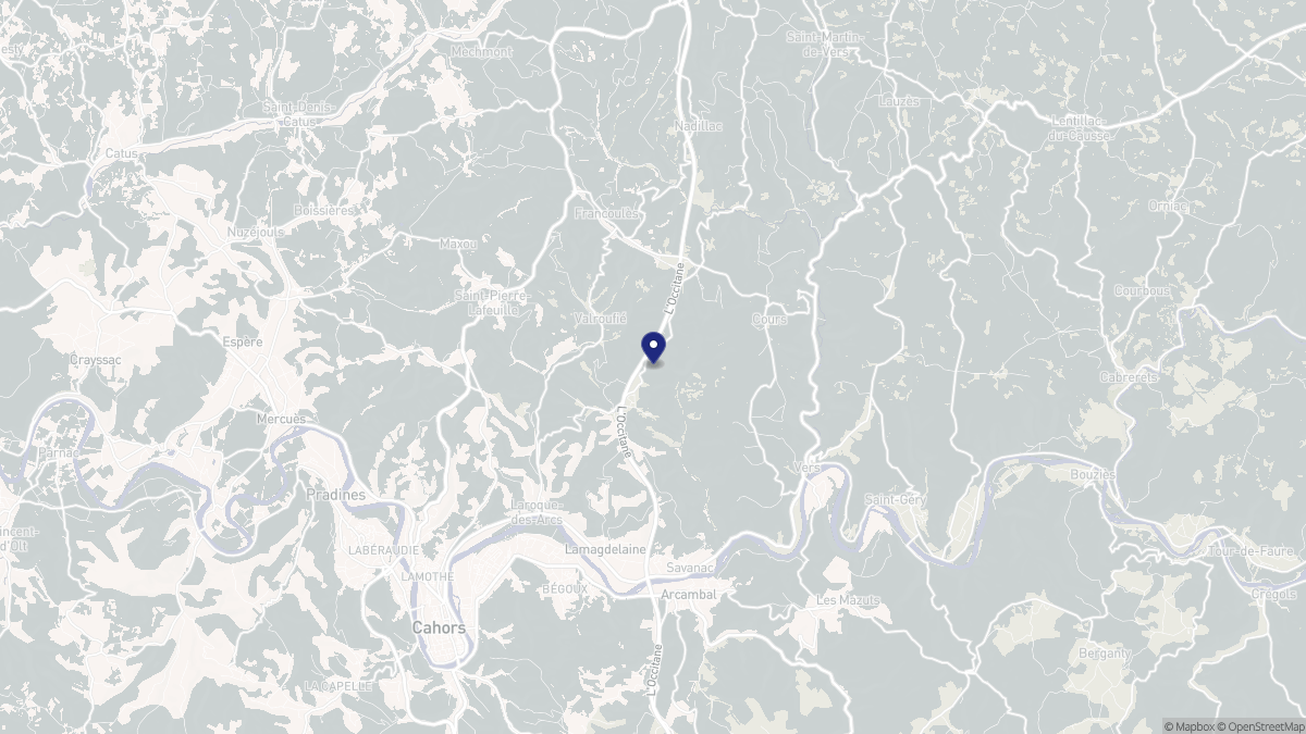 Aperçu cartographique de Bellefont-La Rauze, centré sur la commune