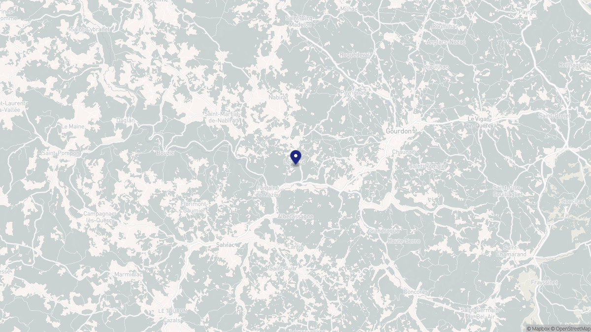 Aperçu cartographique de Léobard, centré sur la commune