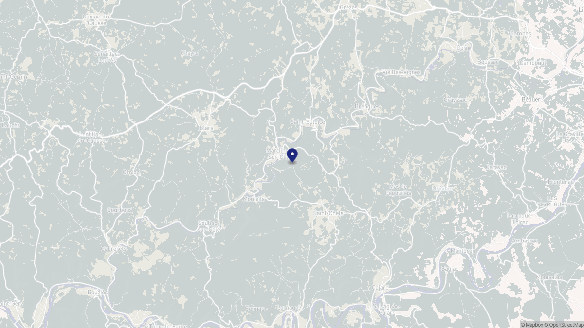 Aperçu cartographique de Marcilhac-sur-Célé, centré sur la commune