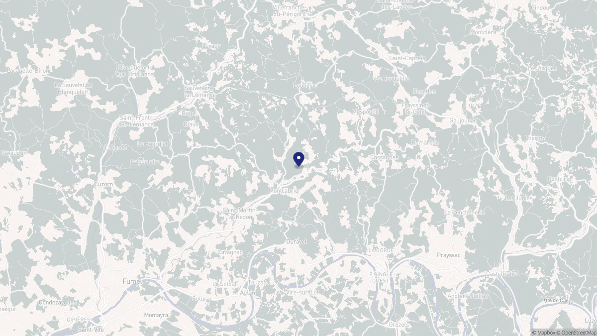 Aperçu cartographique de Montcabrier, centré sur la commune
