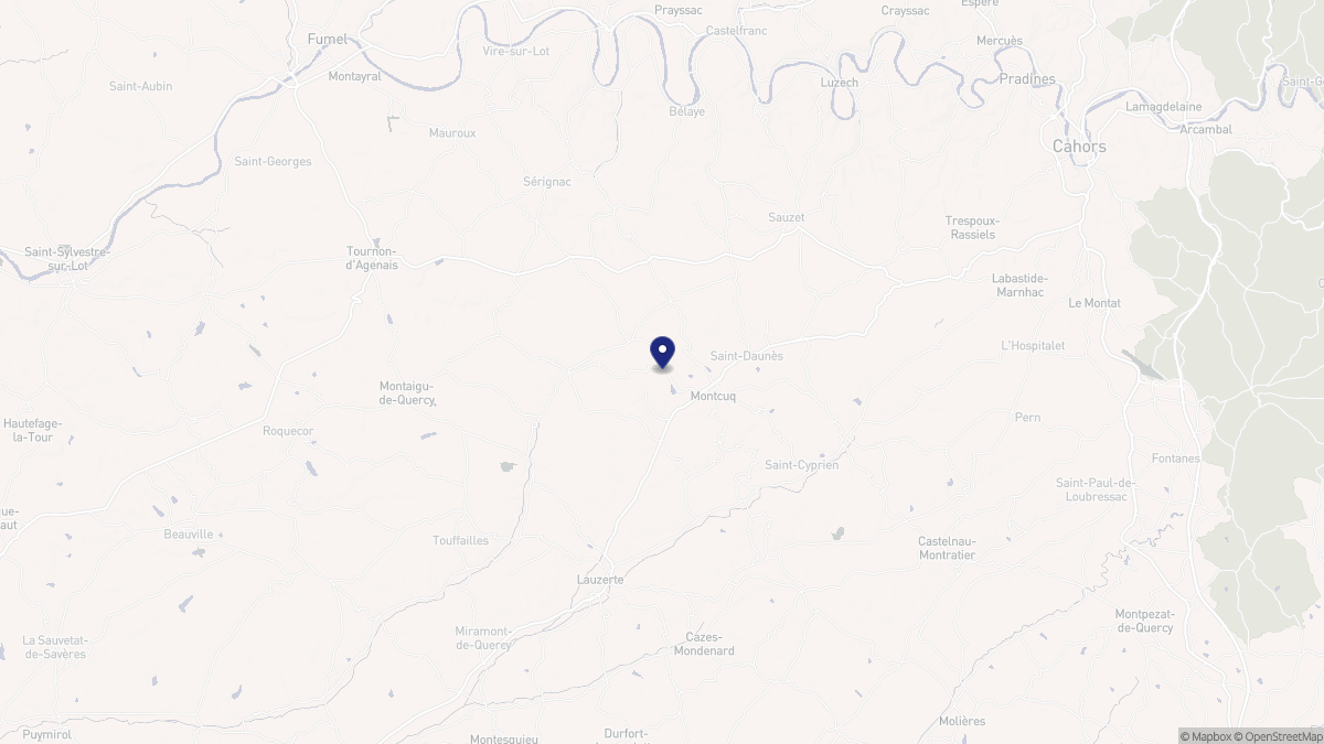 Aperçu cartographique de Montcuq-en-Quercy-Blanc, centré sur la commune