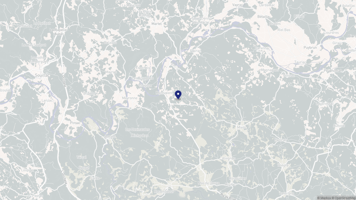 Aperçu cartographique de Montvalent, centré sur la commune