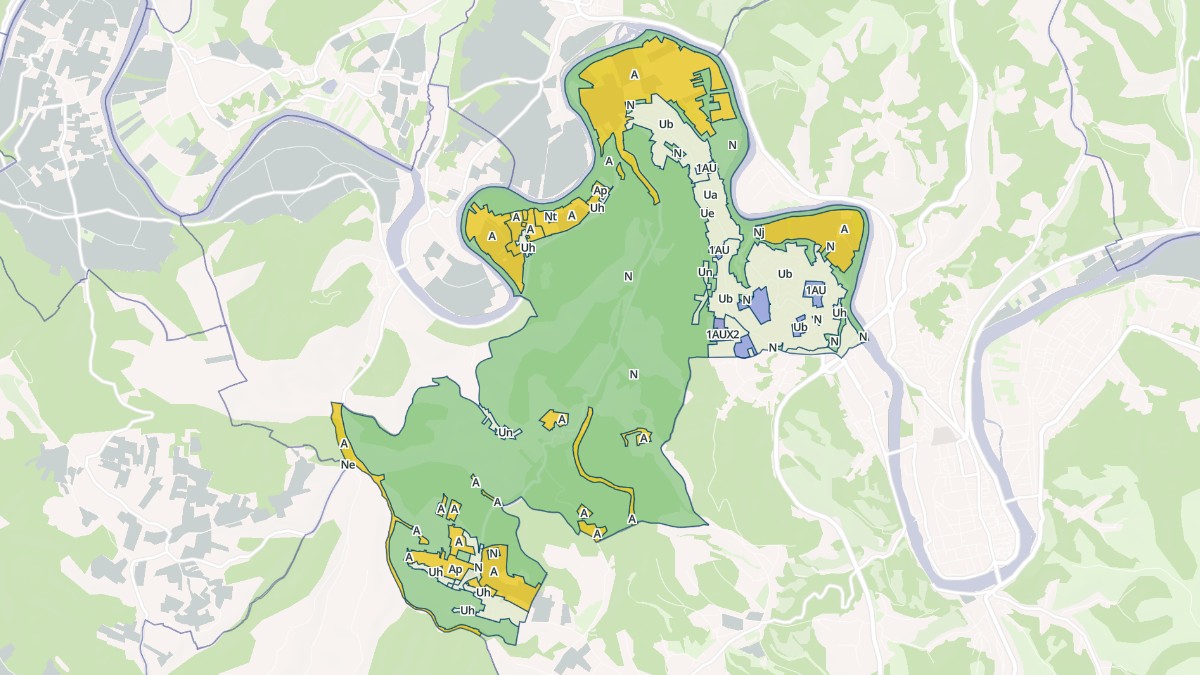 Aperçu cartographique de Pradines, centré sur la commune