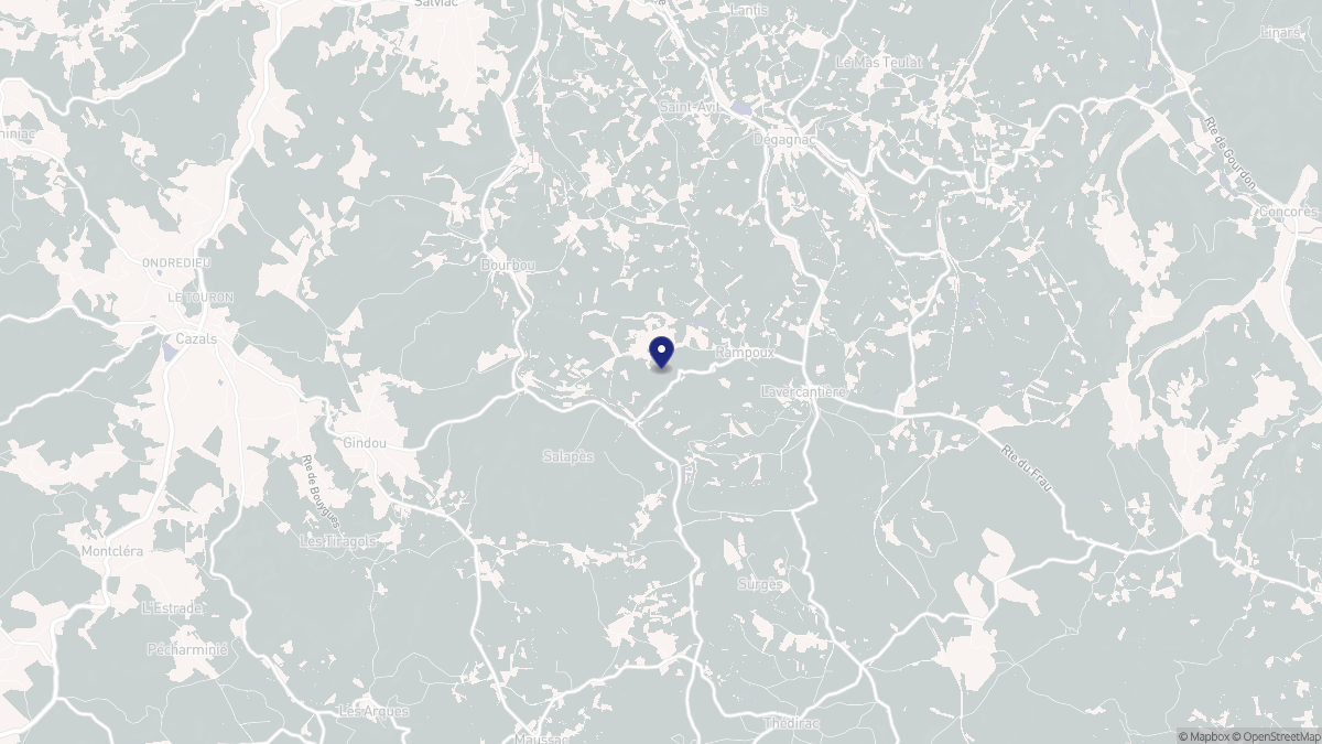 Aperçu cartographique de Rampoux, centré sur la commune