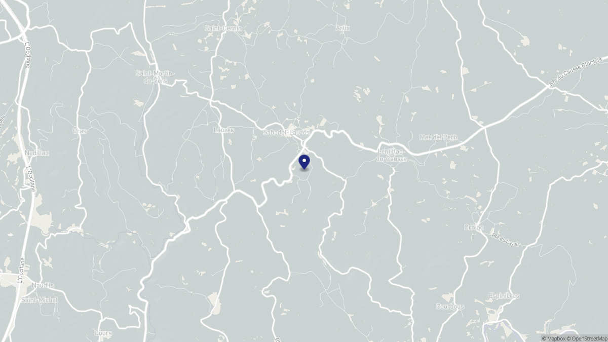 Aperçu cartographique de Sabadel-Lauzès, centré sur la commune