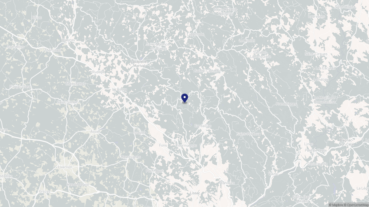 Aperçu cartographique de Saint-Bressou, centré sur la commune