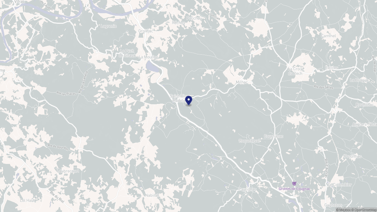 Aperçu cartographique de Saint-Cirq-Madelon, centré sur la commune