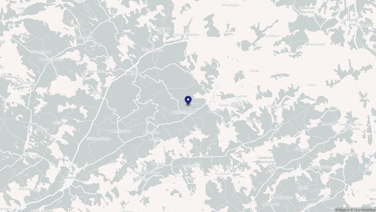 Aperçu cartographique de Lendou-en-Quercy, centré sur la commune