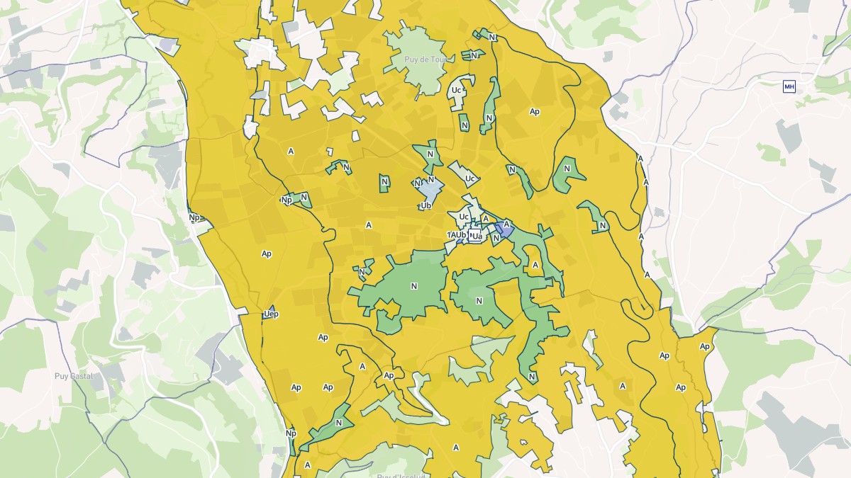 Aperçu cartographique de Saint-Michel-de-Bannières, centré sur la commune
