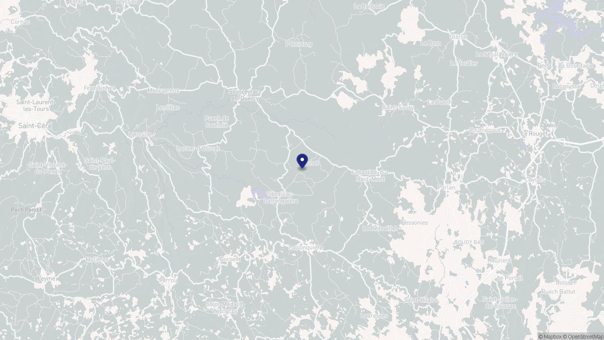 Aperçu cartographique de Sénaillac-Latronquière, centré sur la commune