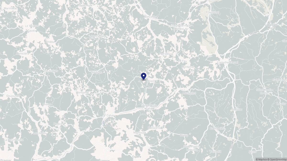 Aperçu cartographique de Uzech, centré sur la commune