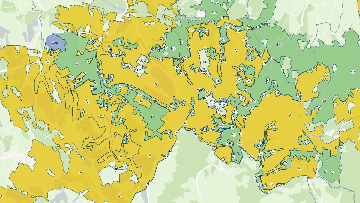 Aperçu cartographique de Saint-Jean-Lagineste, centré sur la commune