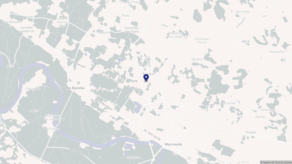 Aperçu cartographique de Beaupuy, centré sur la commune