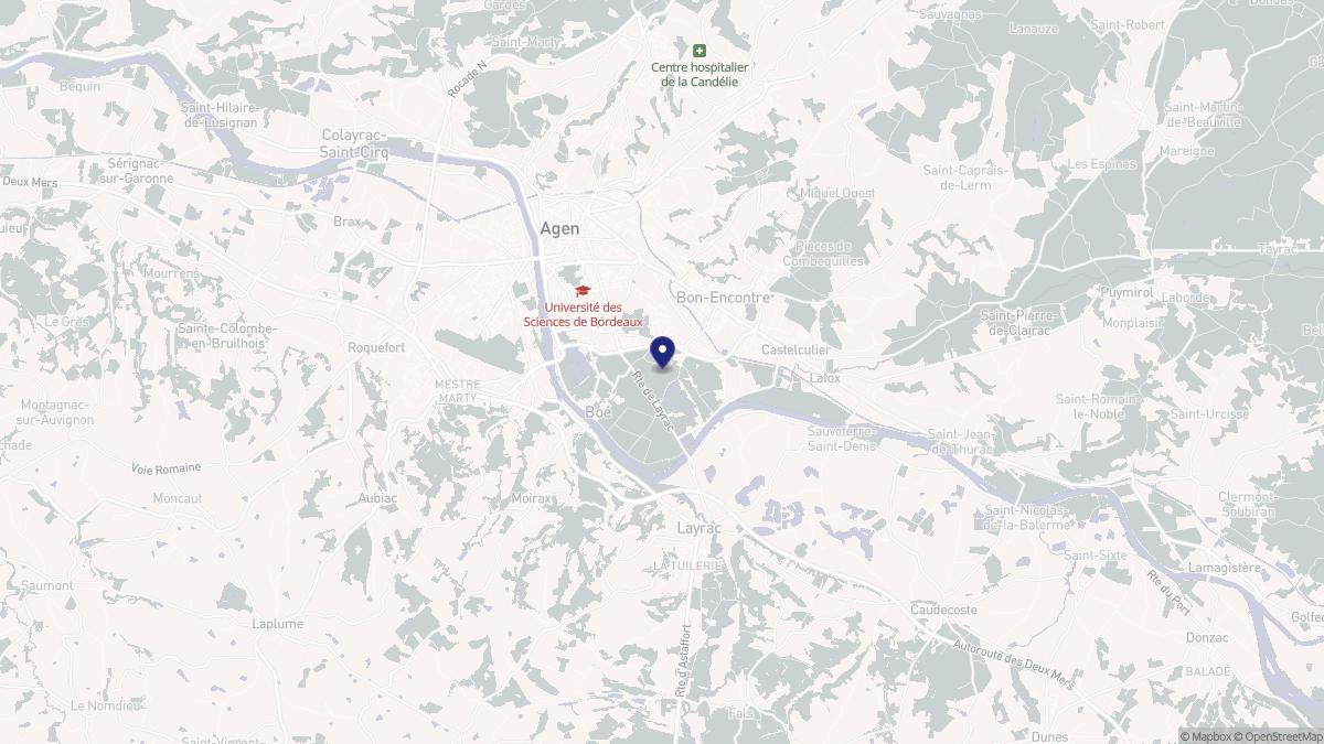 Aperçu cartographique de Boé, centré sur la commune