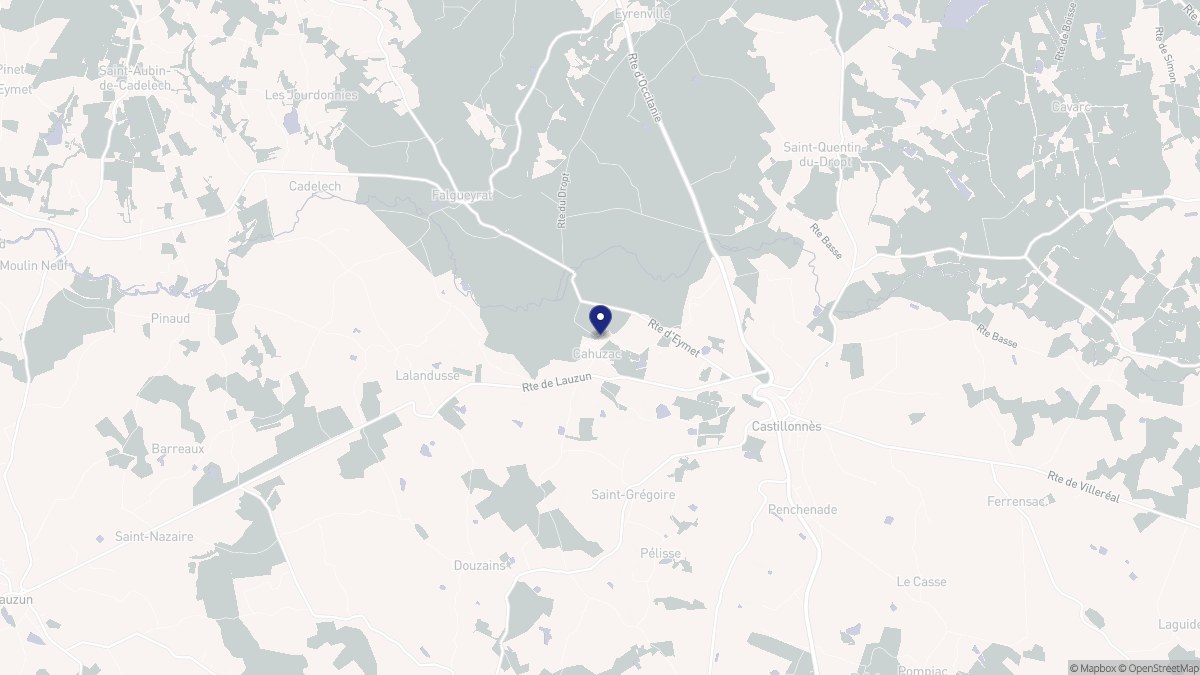 Aperçu cartographique de Cahuzac, centré sur la commune