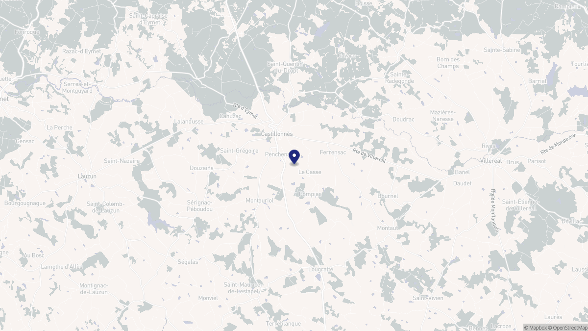 Aperçu cartographique de Castillonnès, centré sur la commune