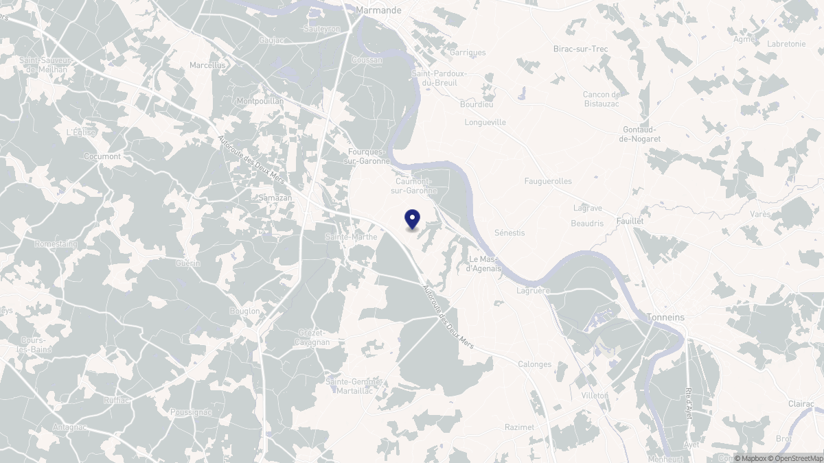 Aperçu cartographique de Caumont-sur-Garonne, centré sur la commune