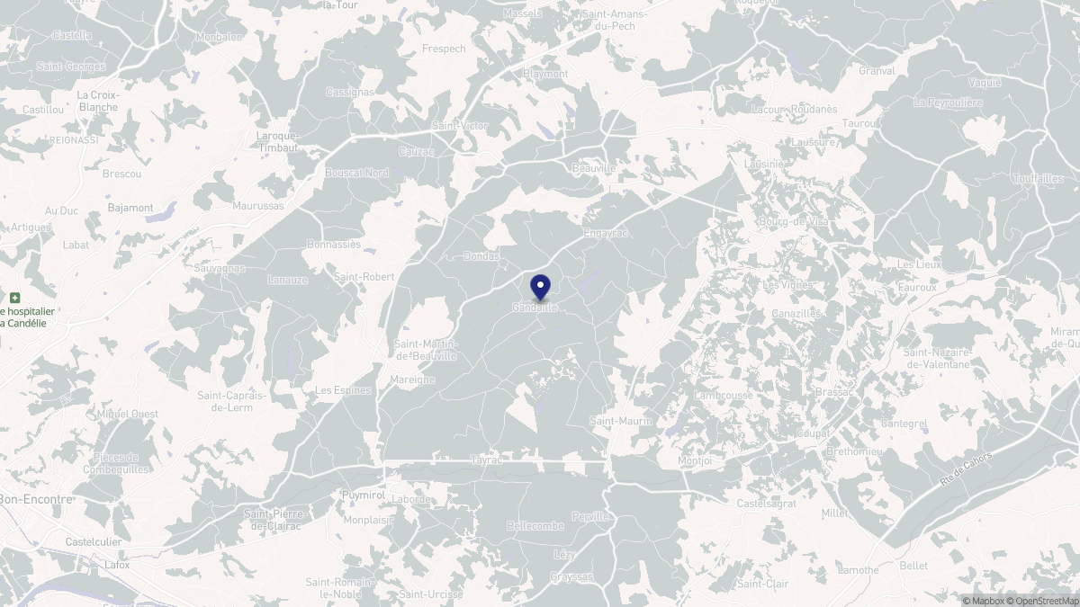 Aperçu cartographique de Dondas, centré sur la commune