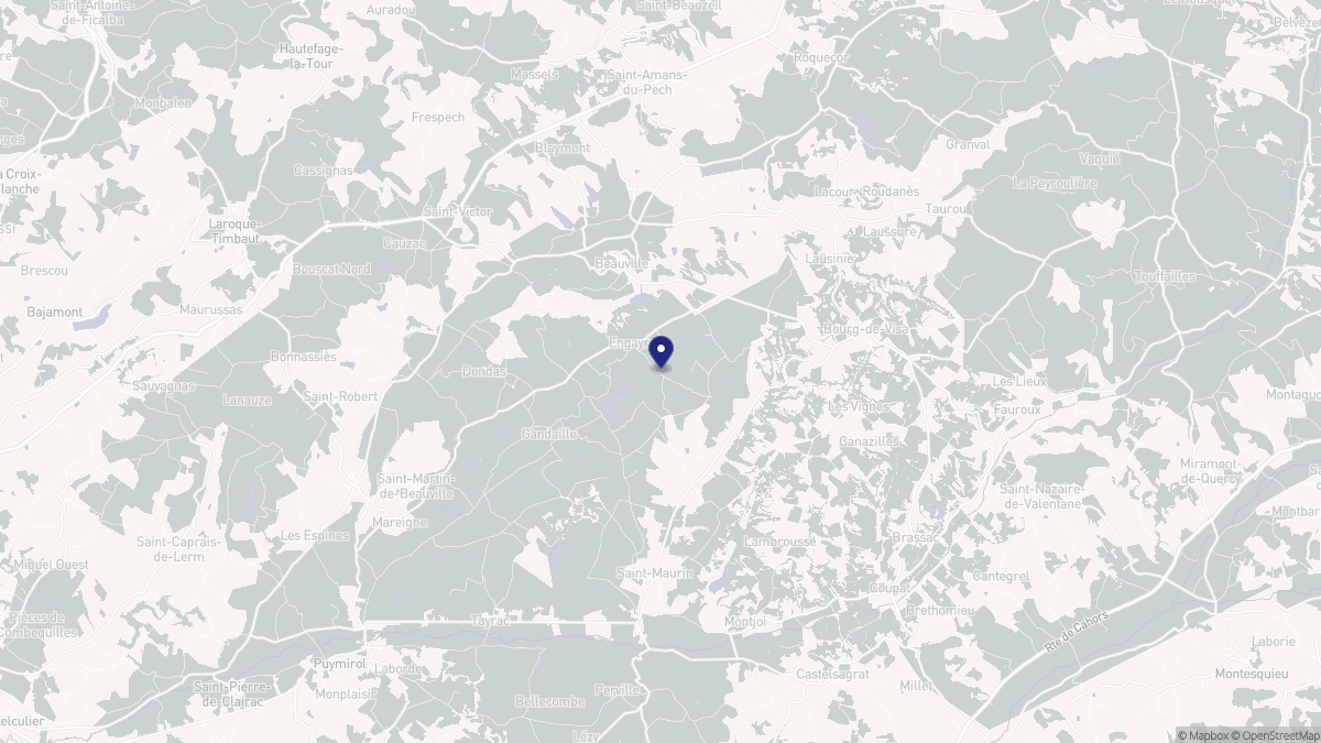 Aperçu cartographique de Engayrac, centré sur la commune