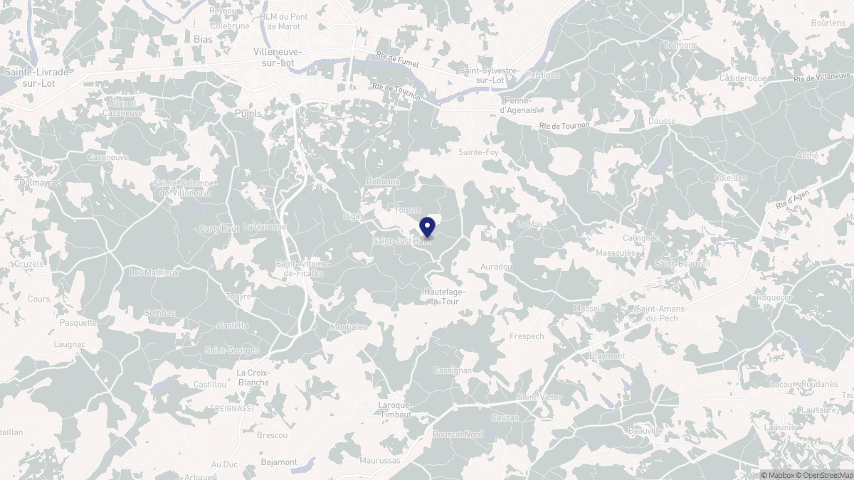 Aperçu cartographique de Hautefage-la-Tour, centré sur la commune