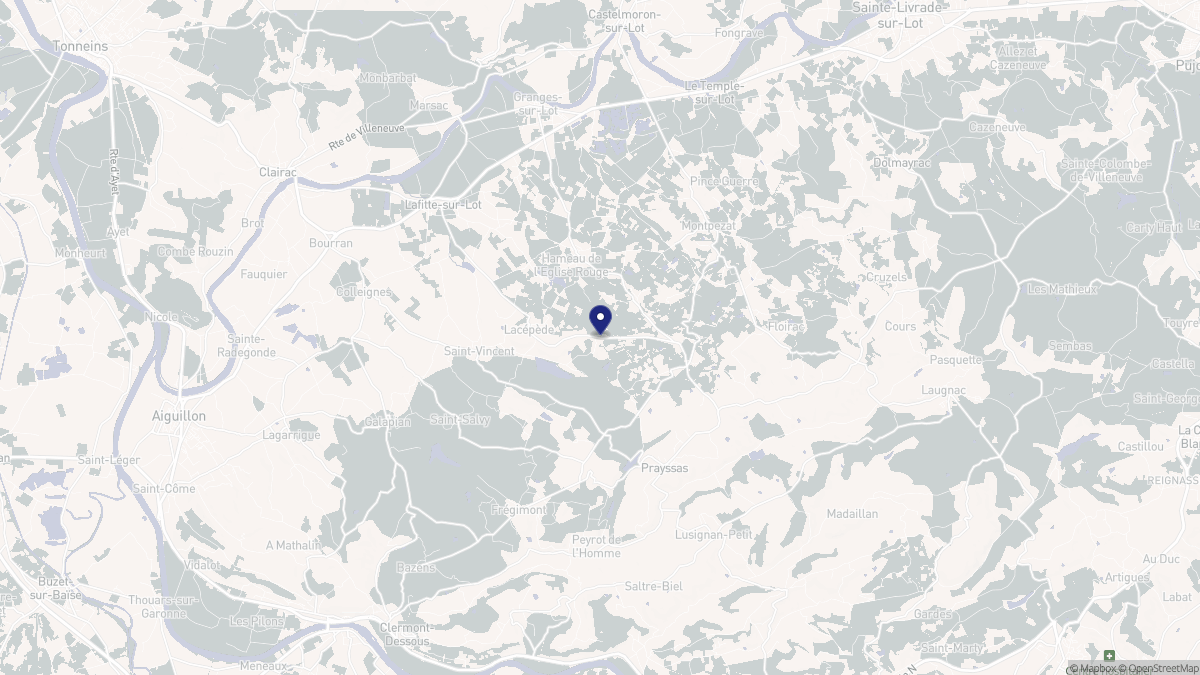 Aperçu cartographique de Lacépède, centré sur la commune