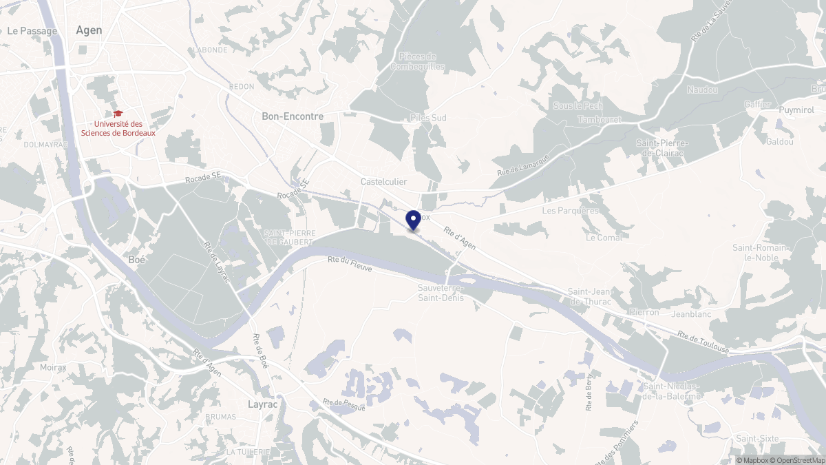 Aperçu cartographique de Lafox, centré sur la commune
