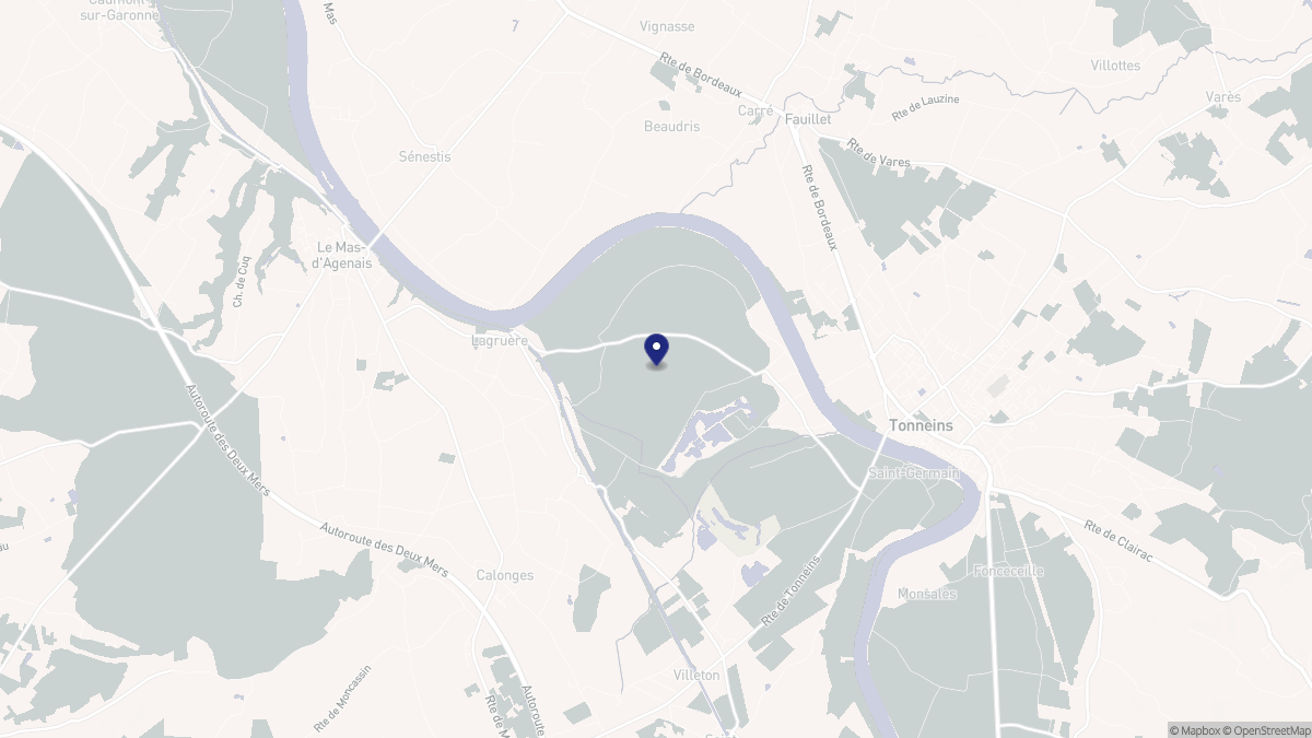Aperçu cartographique de Lagruère, centré sur la commune