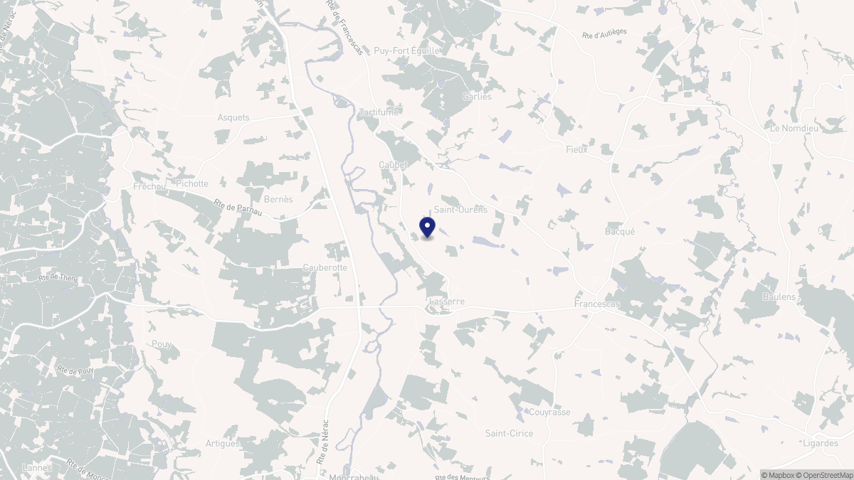 Aperçu cartographique de Lasserre, centré sur la commune