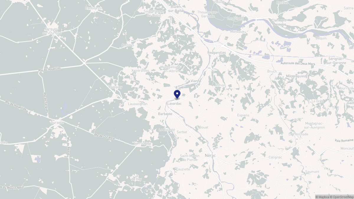 Aperçu cartographique de Lavardac, centré sur la commune