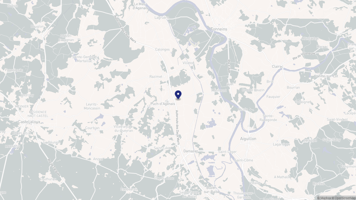 Aperçu cartographique de Puch-d'Agenais, centré sur la commune