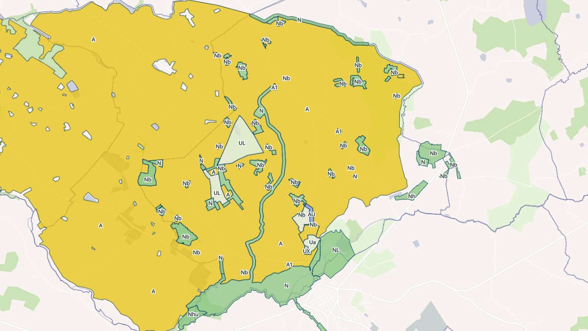 Aperçu cartographique de Rives, centré sur la commune