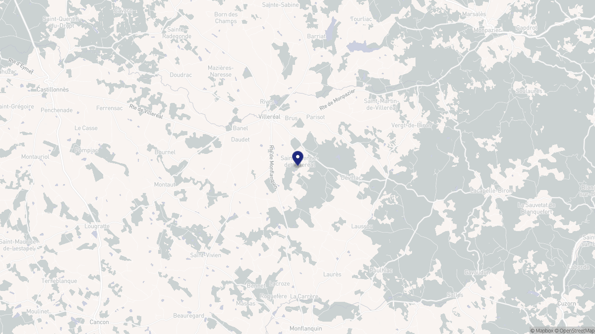 Aperçu cartographique de Saint-Étienne-de-Villeréal, centré sur la commune