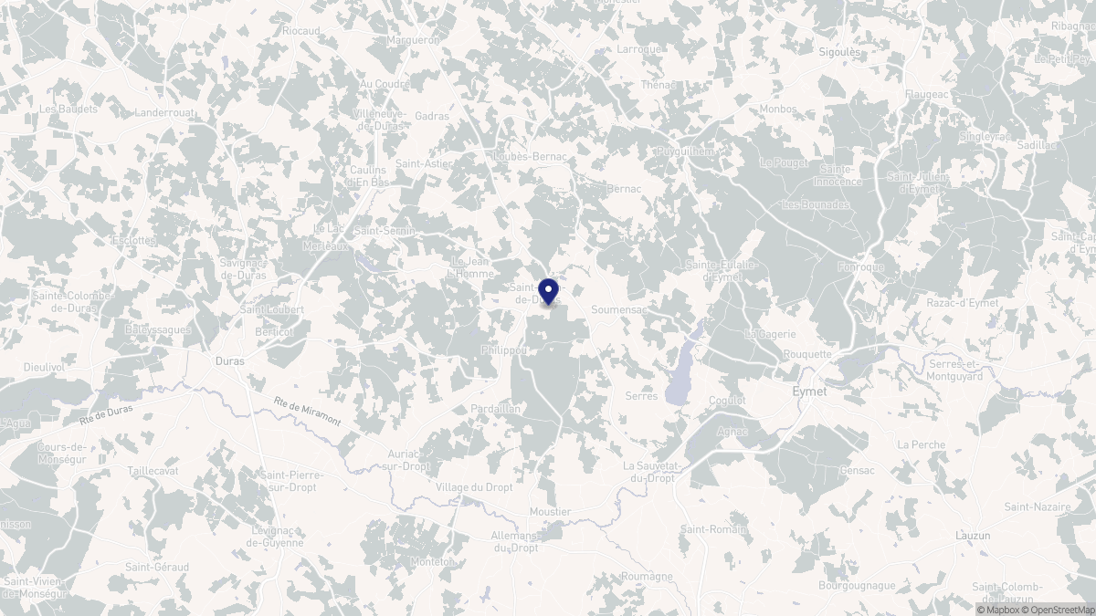 Aperçu cartographique de Saint-Jean-de-Duras, centré sur la commune
