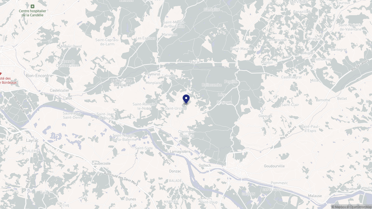 Aperçu cartographique de Saint-Urcisse, centré sur la commune