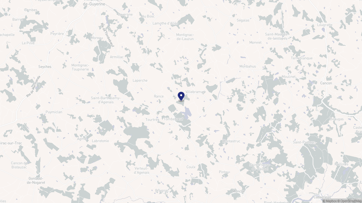 Aperçu cartographique de Tombebœuf, centré sur la commune