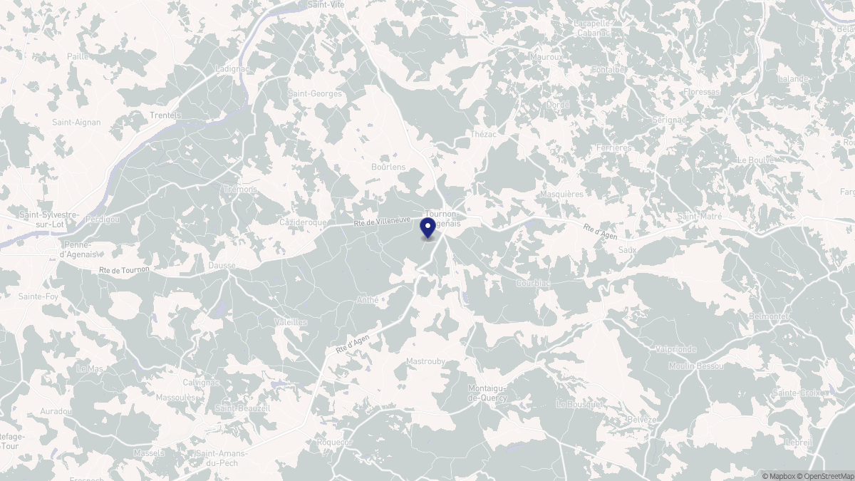 Aperçu cartographique de Tournon-d'Agenais, centré sur la commune